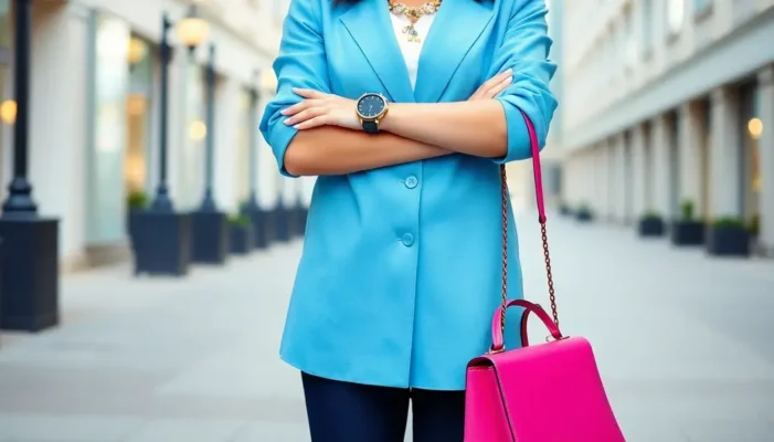 Fashion-conscious individual wearing different accessories in an urban environment.